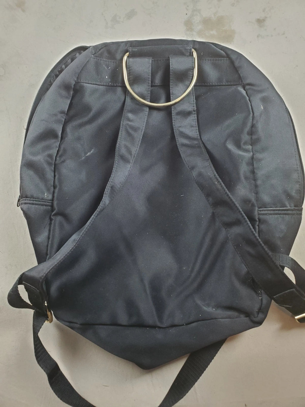 Carolina Herrera Good Girl Black Satin Backpack Ring Top Handle Gold Hardware
