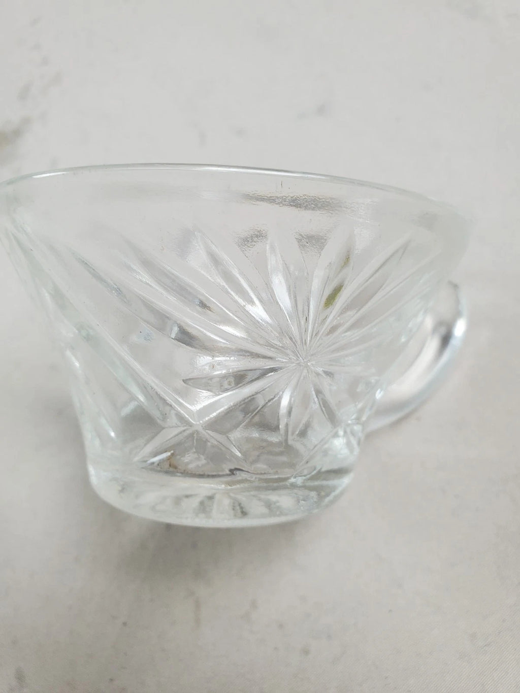 Anchor Hocking Set of 7 Eapc Star of David Glass Punch Cup Vintage