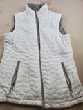 Free Country Womens Quilted Puffer Vest White Full Zip Pockets Size S