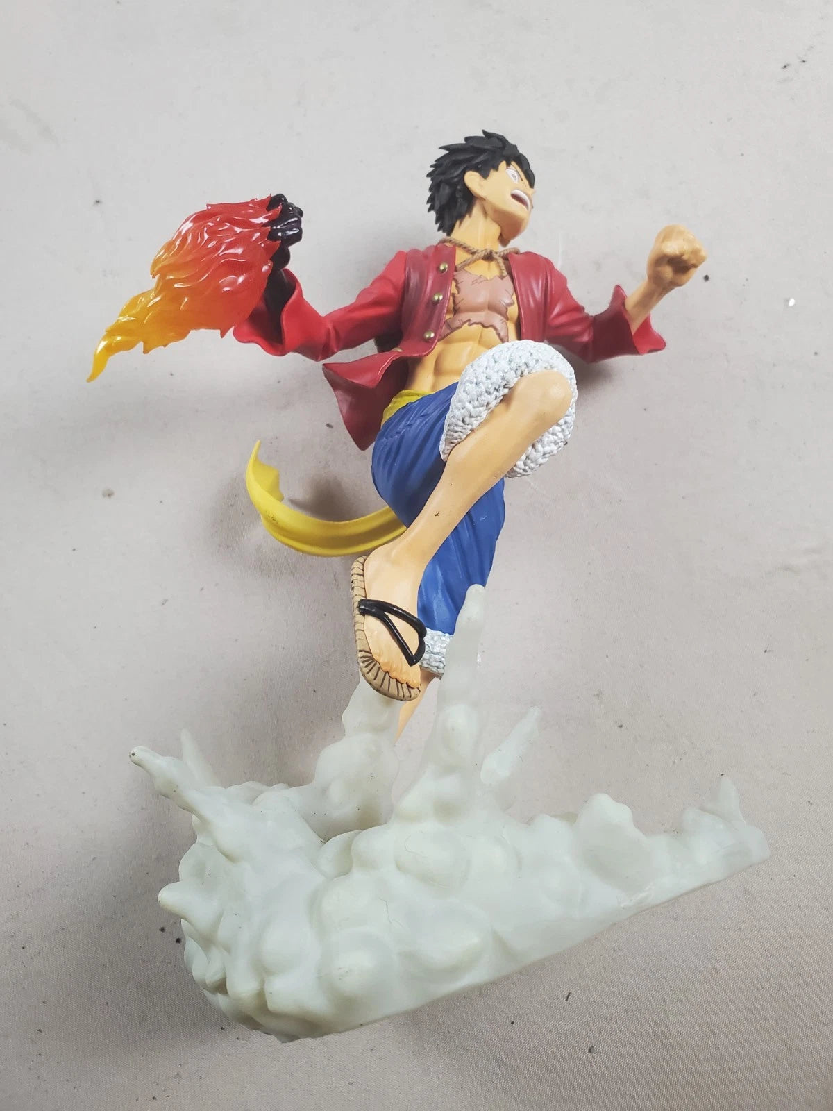 Monkey D. Luffy One Piece Anime Figure – Dynamic Attack Pose w/ Flame &amp; Smoke