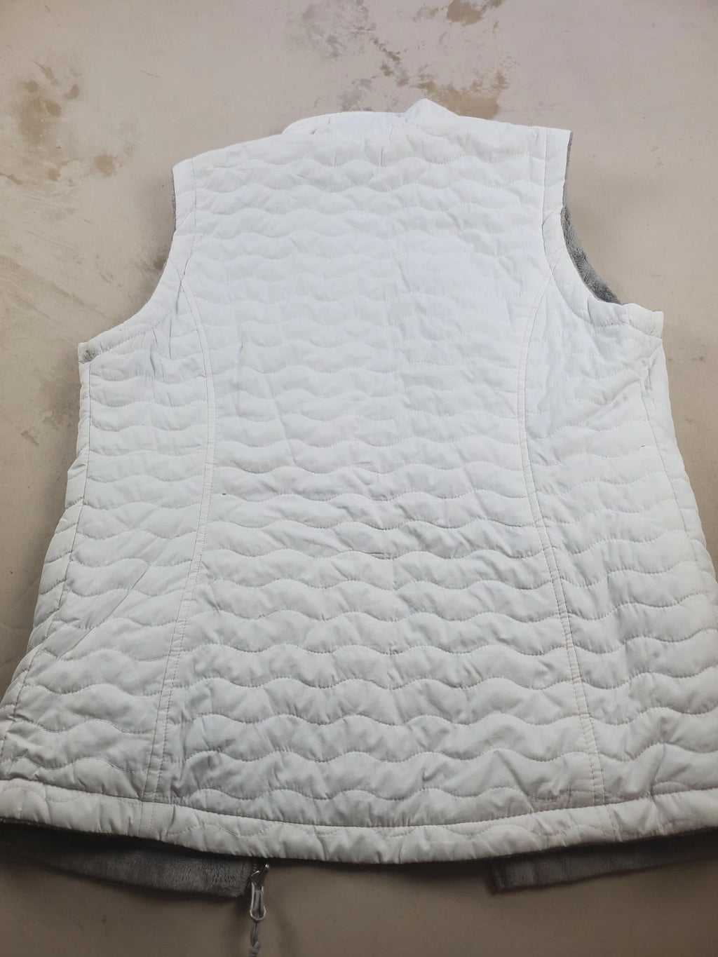 Free Country Womens Quilted Puffer Vest White Full Zip Pockets Size S