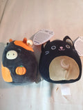 Squishmallows Monk the Black Cat Plush &amp; Jefferson the Halloween Cow