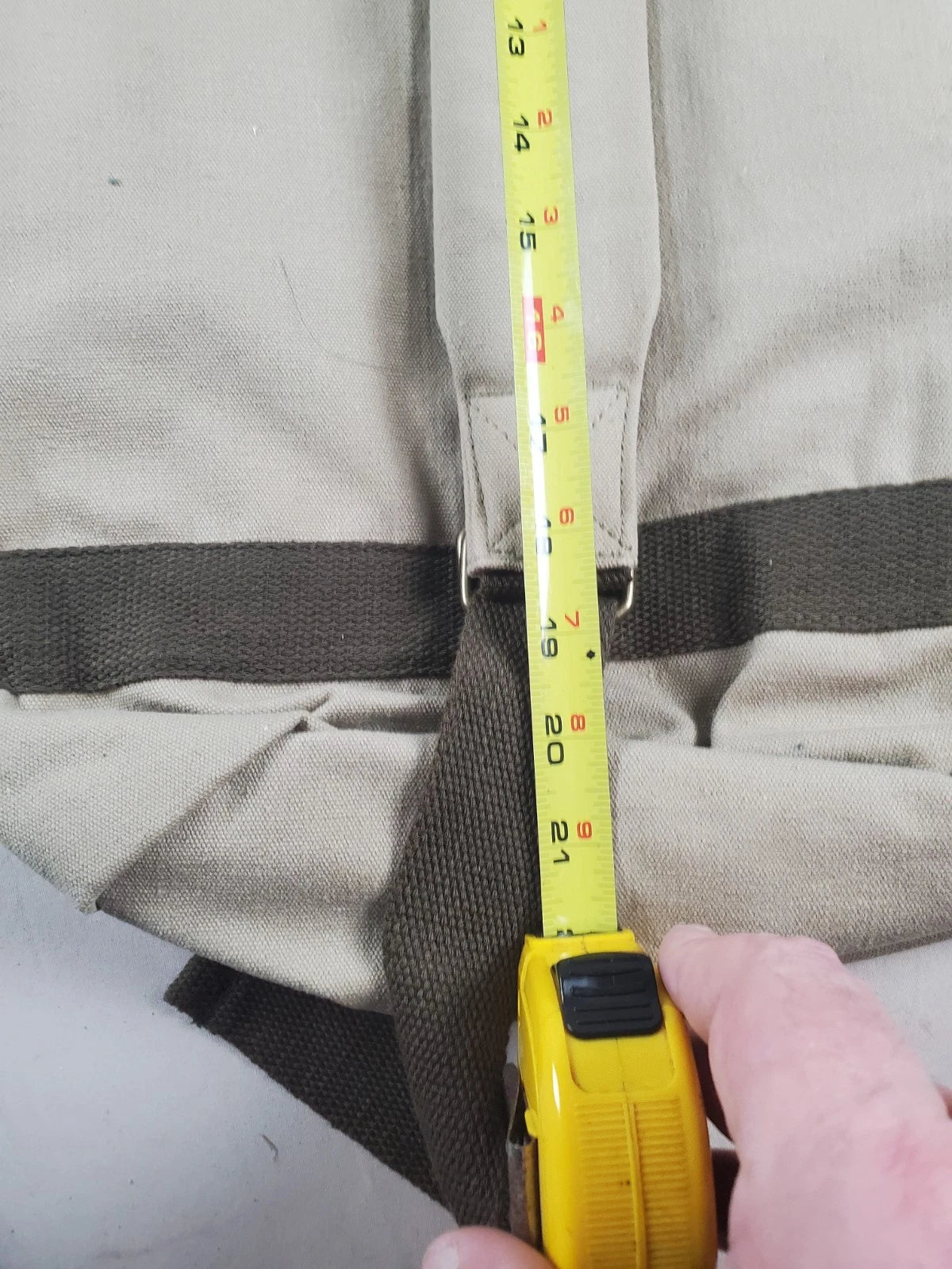 BC Outfitters Beige Single Strap 20 inch Rucksack Travel Hike NWT