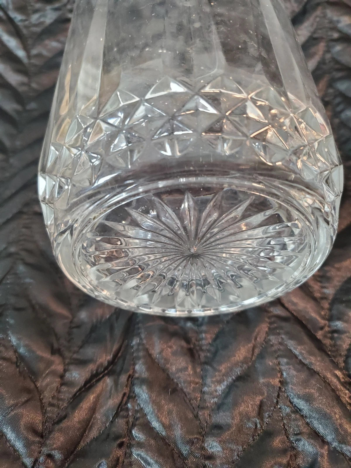 24% Lead Crystal Vase Made in USA Heavy Cut Glass Vase 6" Tall 3 lbs