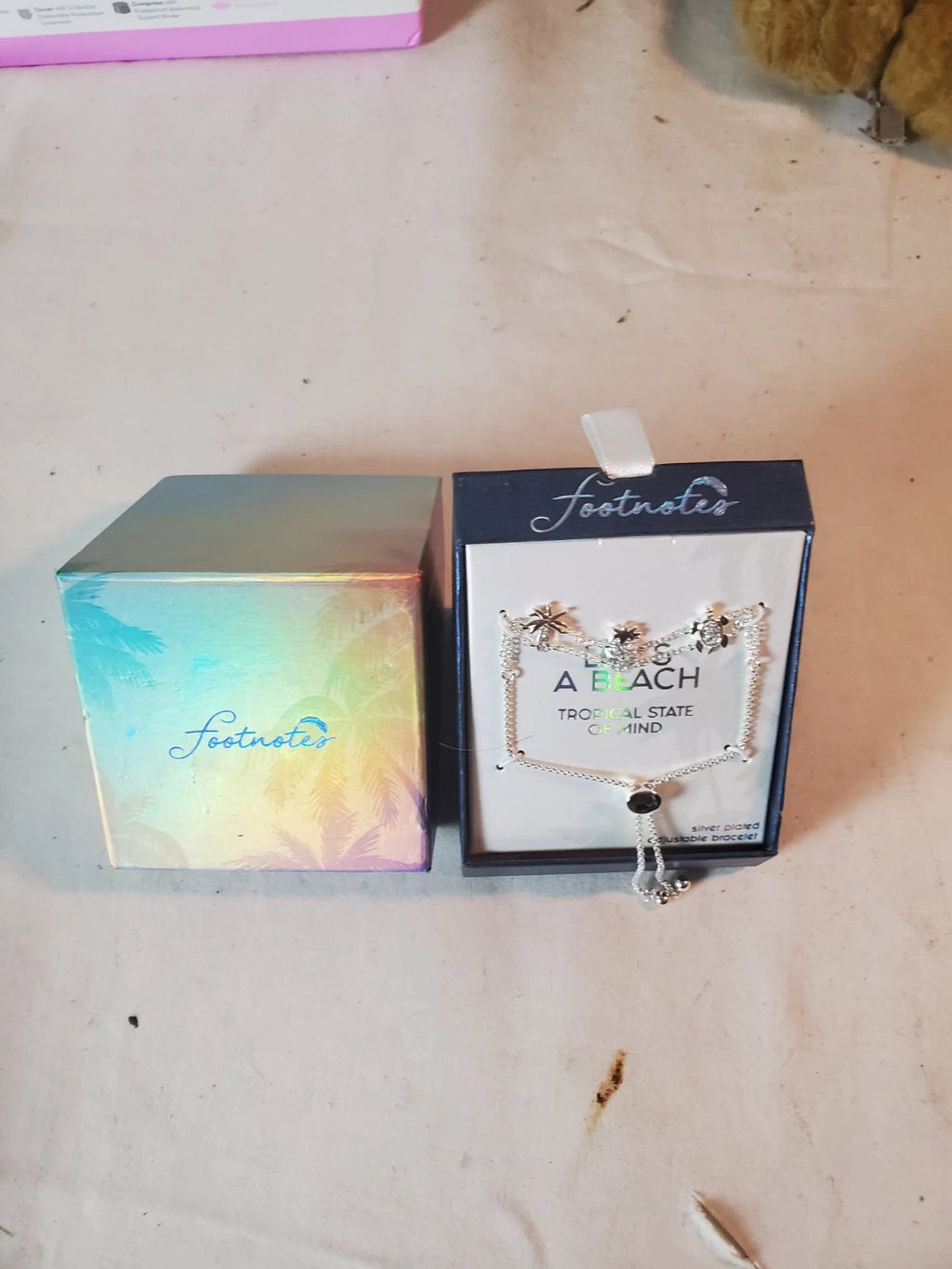 Footnotes Silver Plated Nautical Adjustable Bracelet NIB - Lifes a Beach