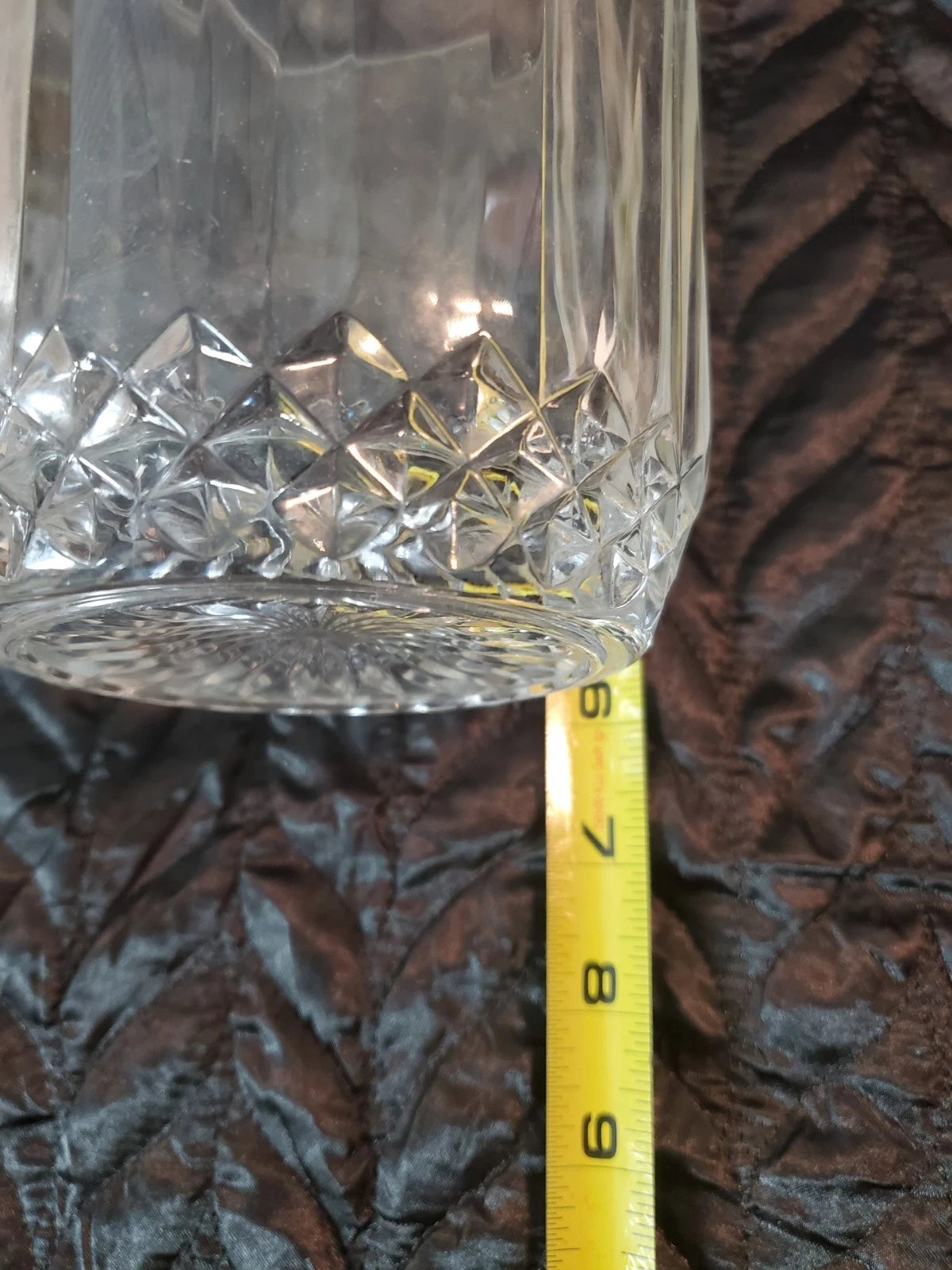 24% Lead Crystal Vase Made in USA Heavy Cut Glass Vase 6" Tall 3 lbs