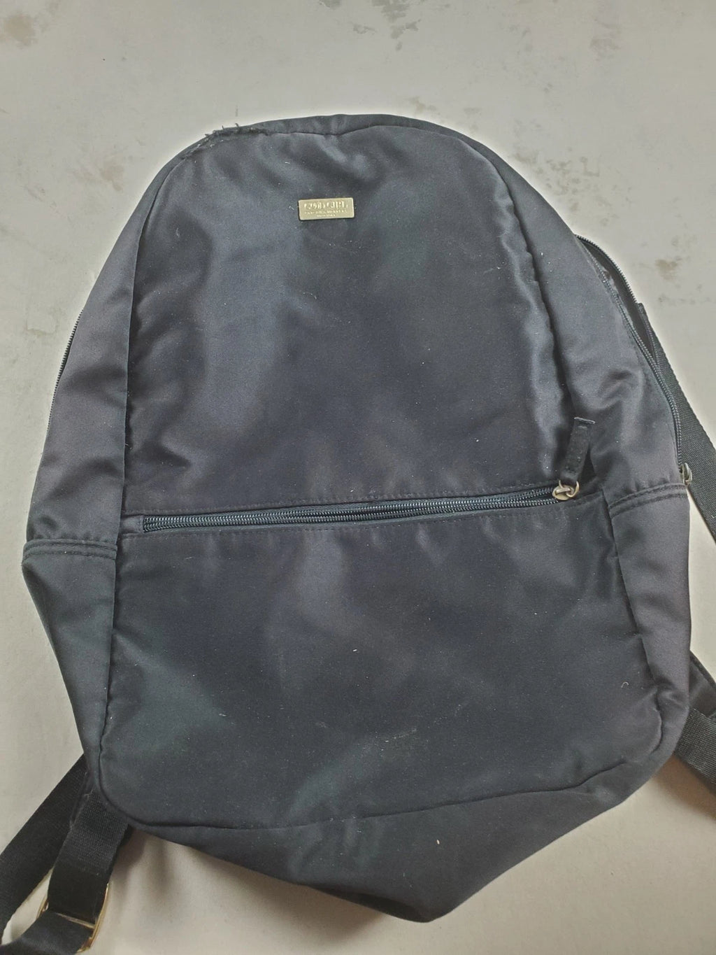 Carolina Herrera Good Girl Black Satin Backpack Ring Top Handle Gold Hardware