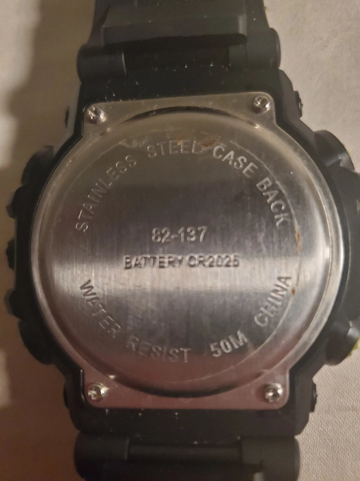Digital Men's Watch Black with Lime Accents. Water Resist to 50m