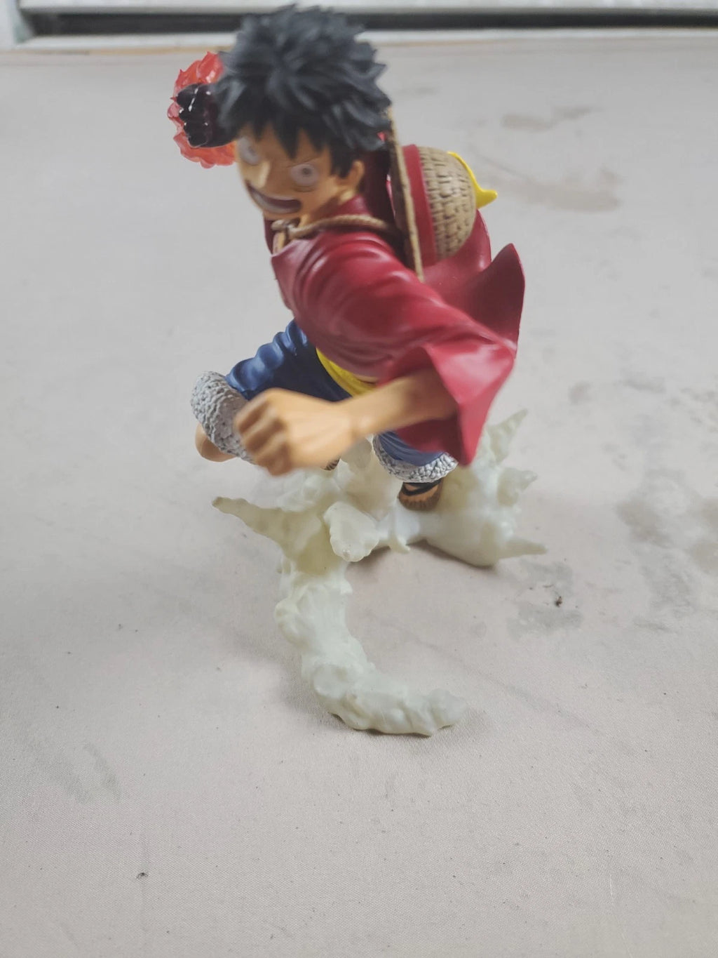 Monkey D. Luffy One Piece Anime Figure – Dynamic Attack Pose w/ Flame &amp; Smoke