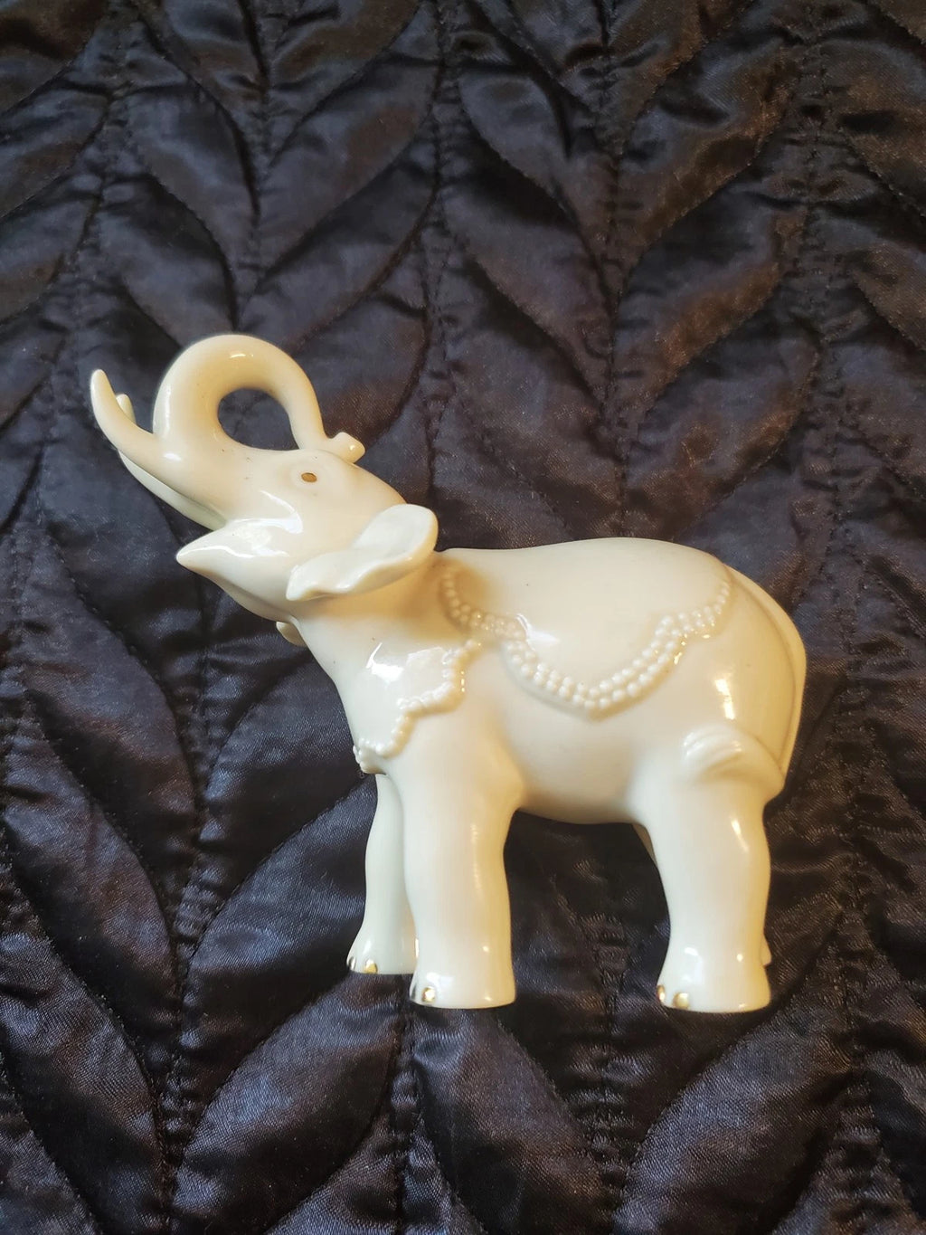 Lenox, Small Porcelain Elephant Figurine with gold eyes and toes