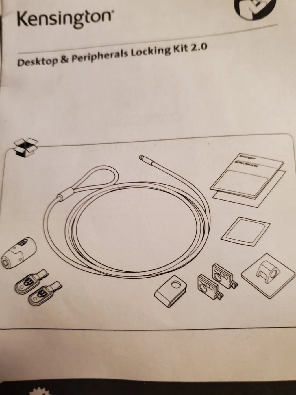 Kensington Desktop &amp; Peripherals Locking Kit 2.0 Black K64425S NEW - Open Bag