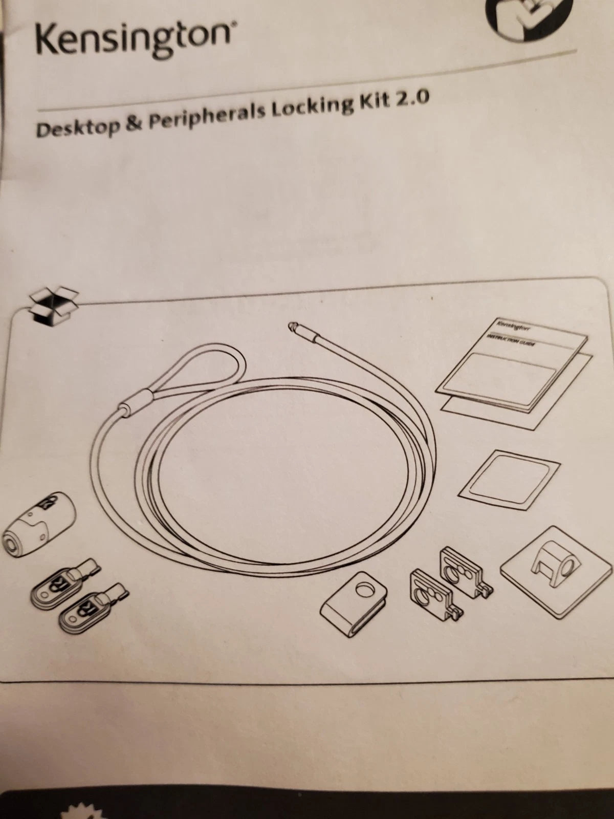 Kensington Desktop &amp; Peripherals Locking Kit 2.0 Black K64425S NEW - Open Bag