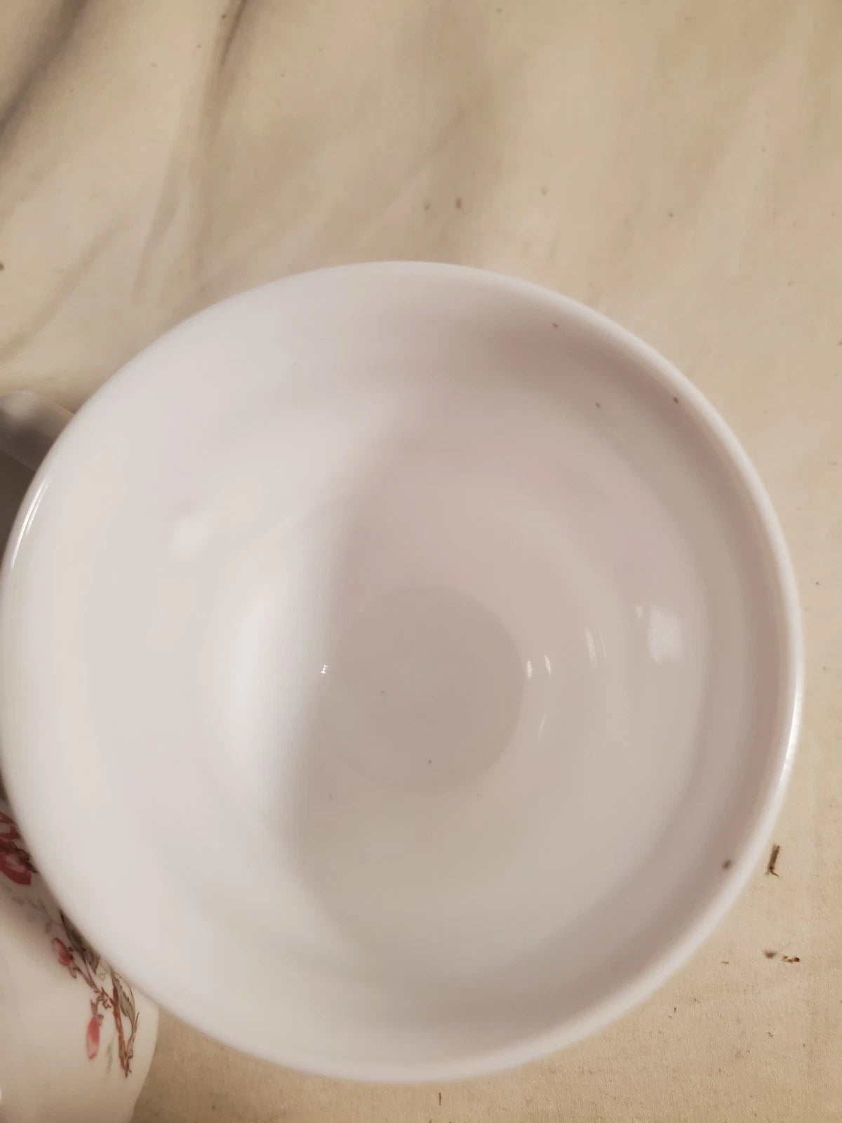 Arcopal France Vintage Floral Milk Glass Tea Cups Set of 2 Pink Blossom