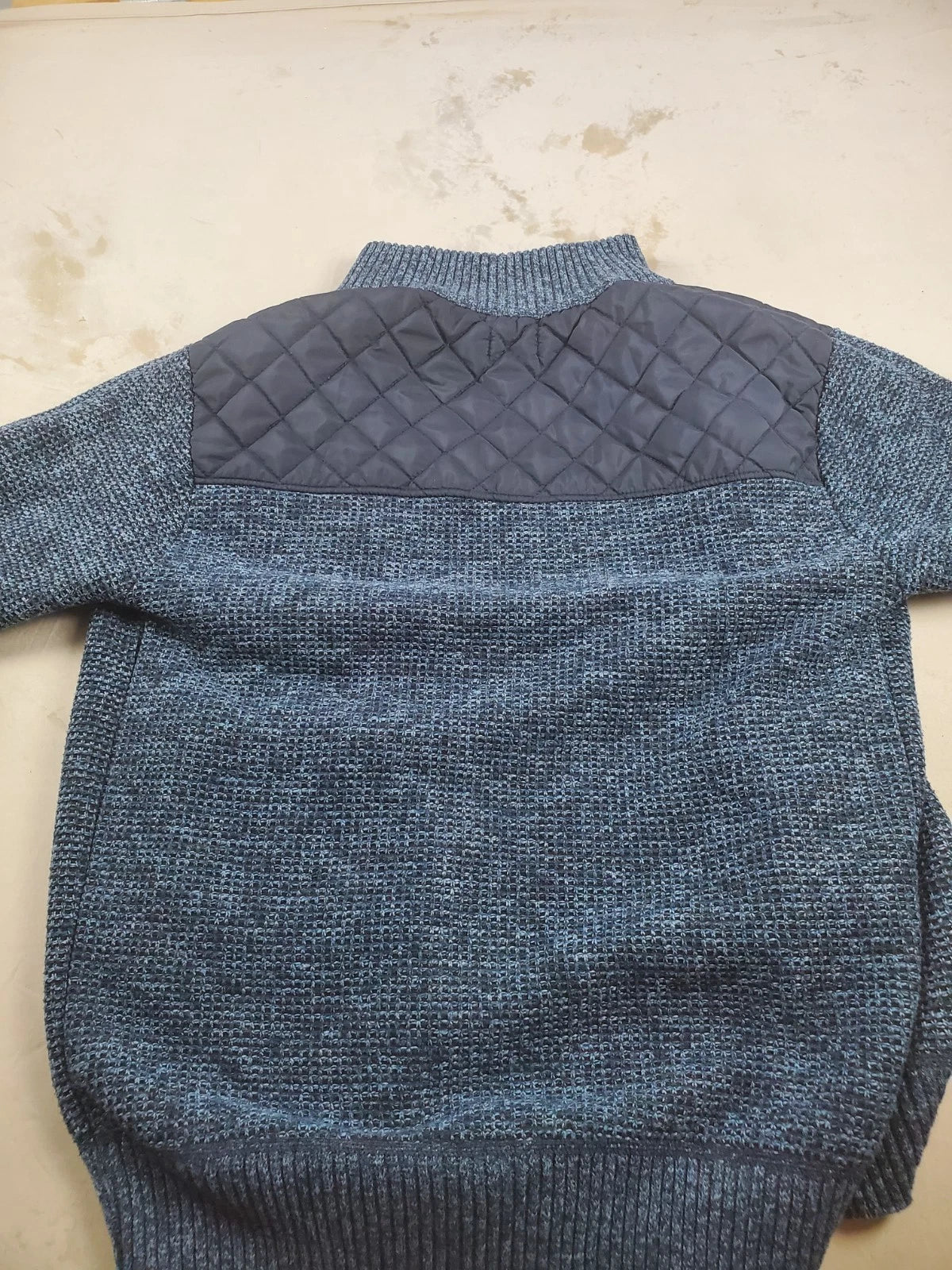 Gioberti Cardigan Sweater Men L Blue Full Zip Mock Lined Long Sleeve