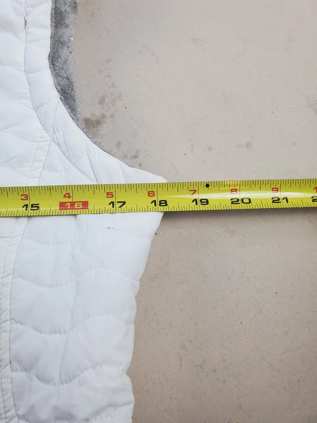 Free Country Womens Quilted Puffer Vest White Full Zip Pockets Size S