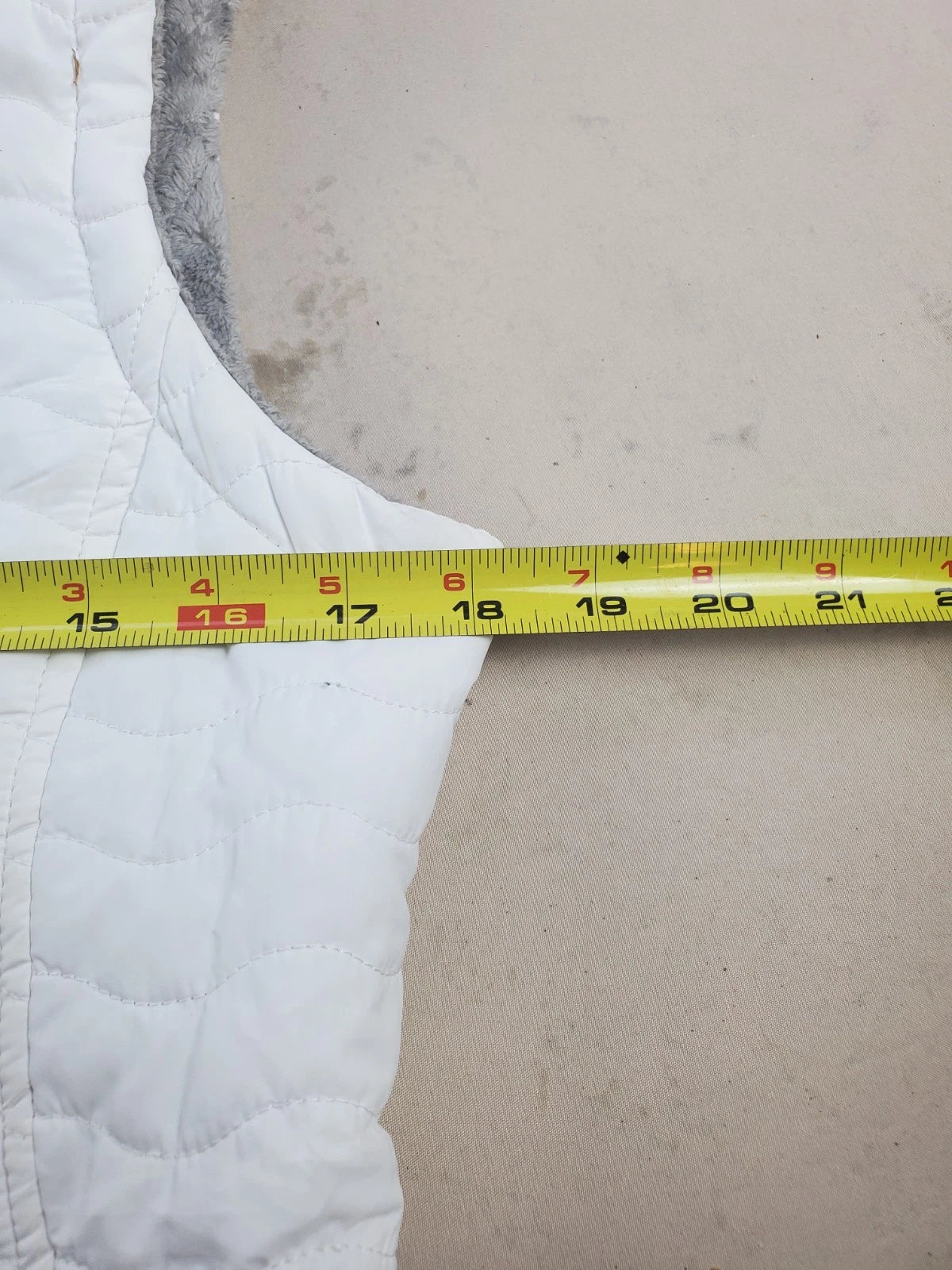 Free Country Womens Quilted Puffer Vest White Full Zip Pockets Size S