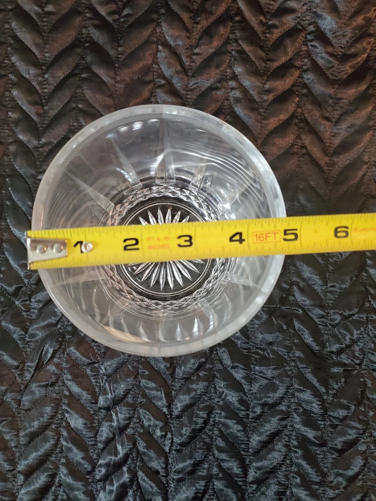 24% Lead Crystal Vase Made in USA Heavy Cut Glass Vase 6" Tall 3 lbs