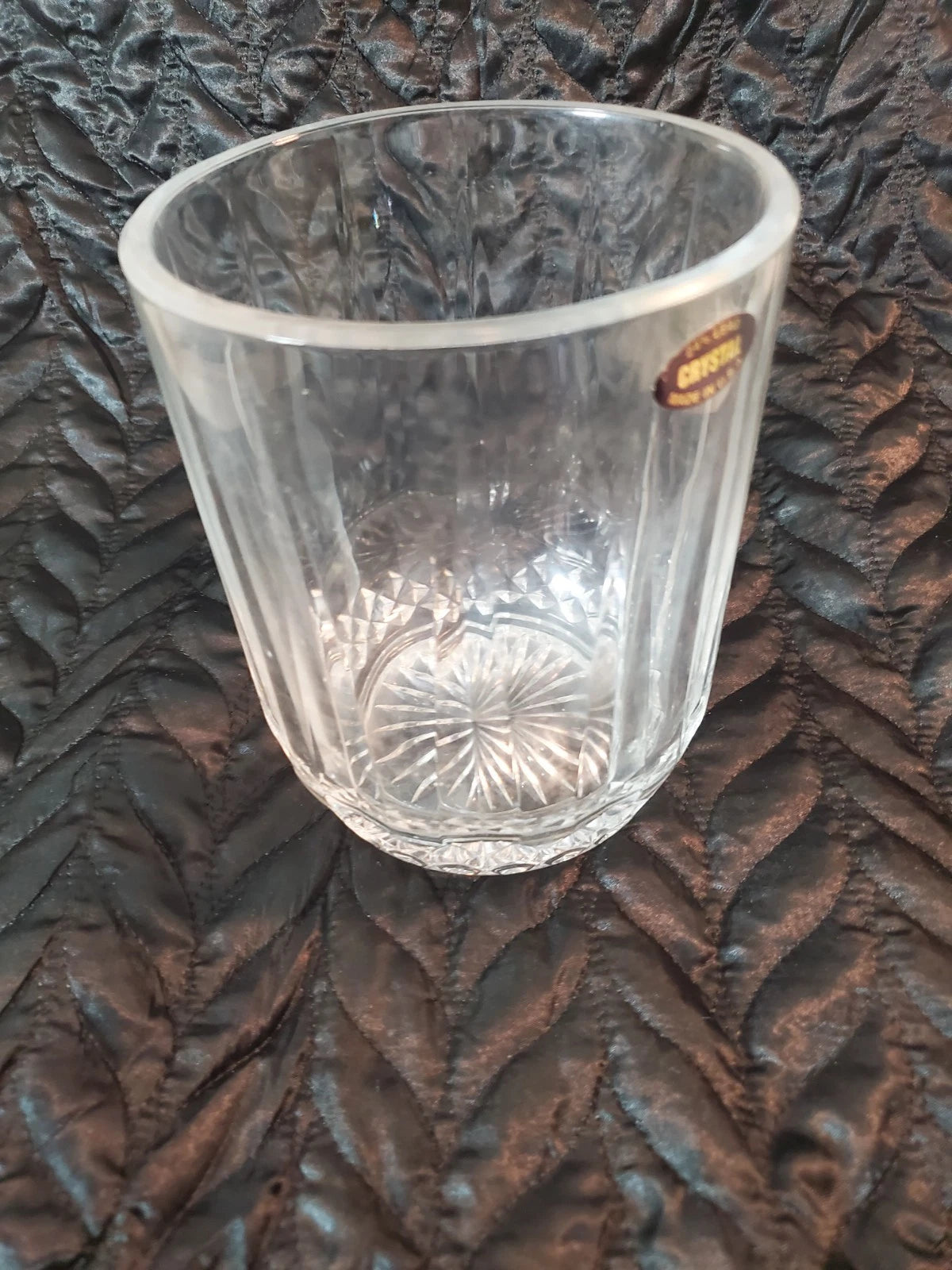 24% Lead Crystal Vase Made in USA Heavy Cut Glass Vase 6" Tall 3 lbs
