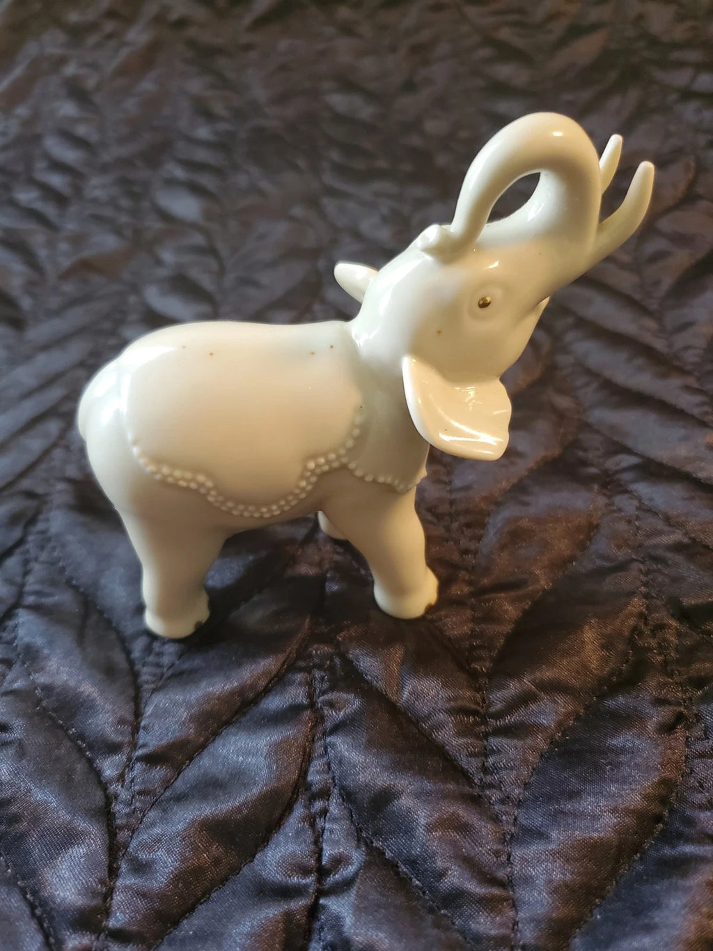 Lenox, Small Porcelain Elephant Figurine with gold eyes and toes