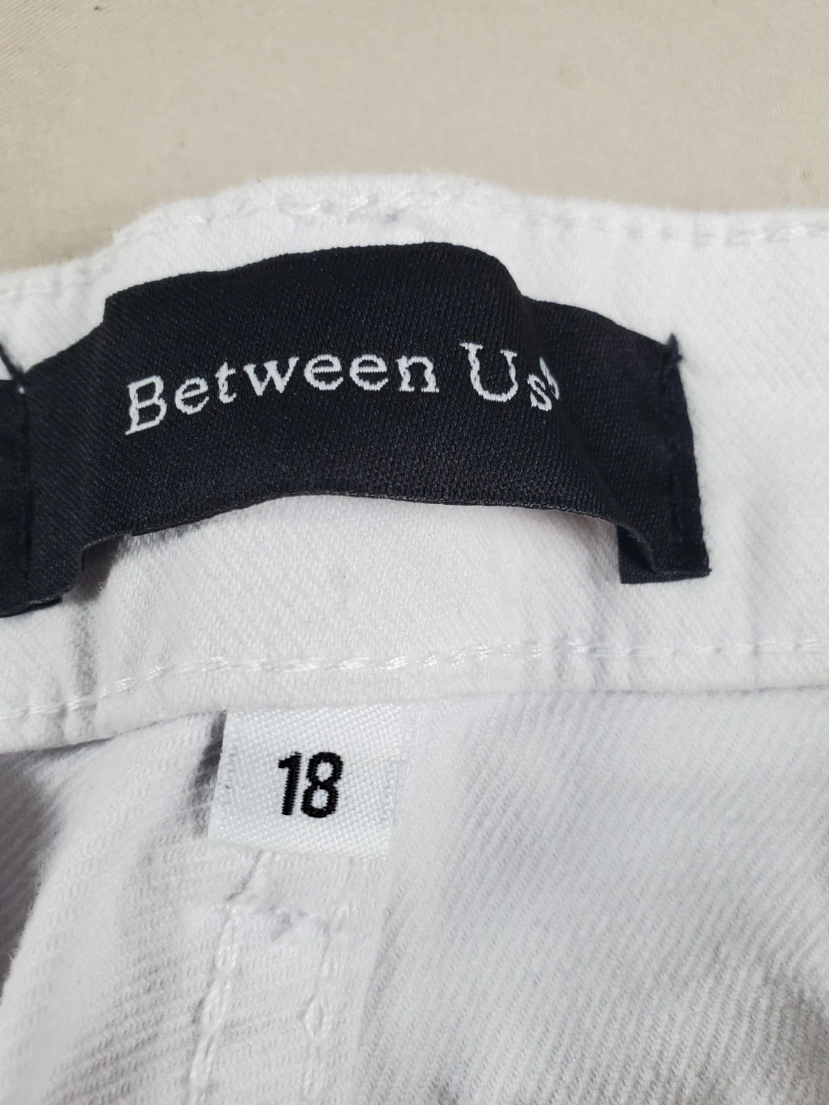 Between Us White Denim Shorts – Studded Detail – 32” Waist