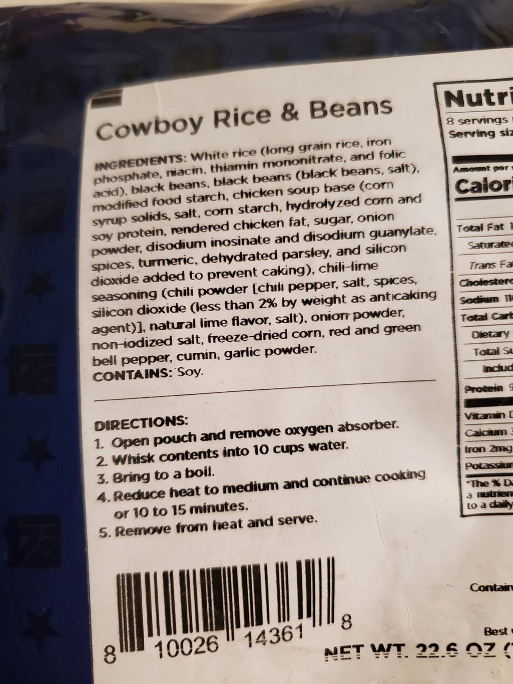 4Patriots Cowboy Rice &amp; Beans and Cozy Potato Soup - 8 servings each