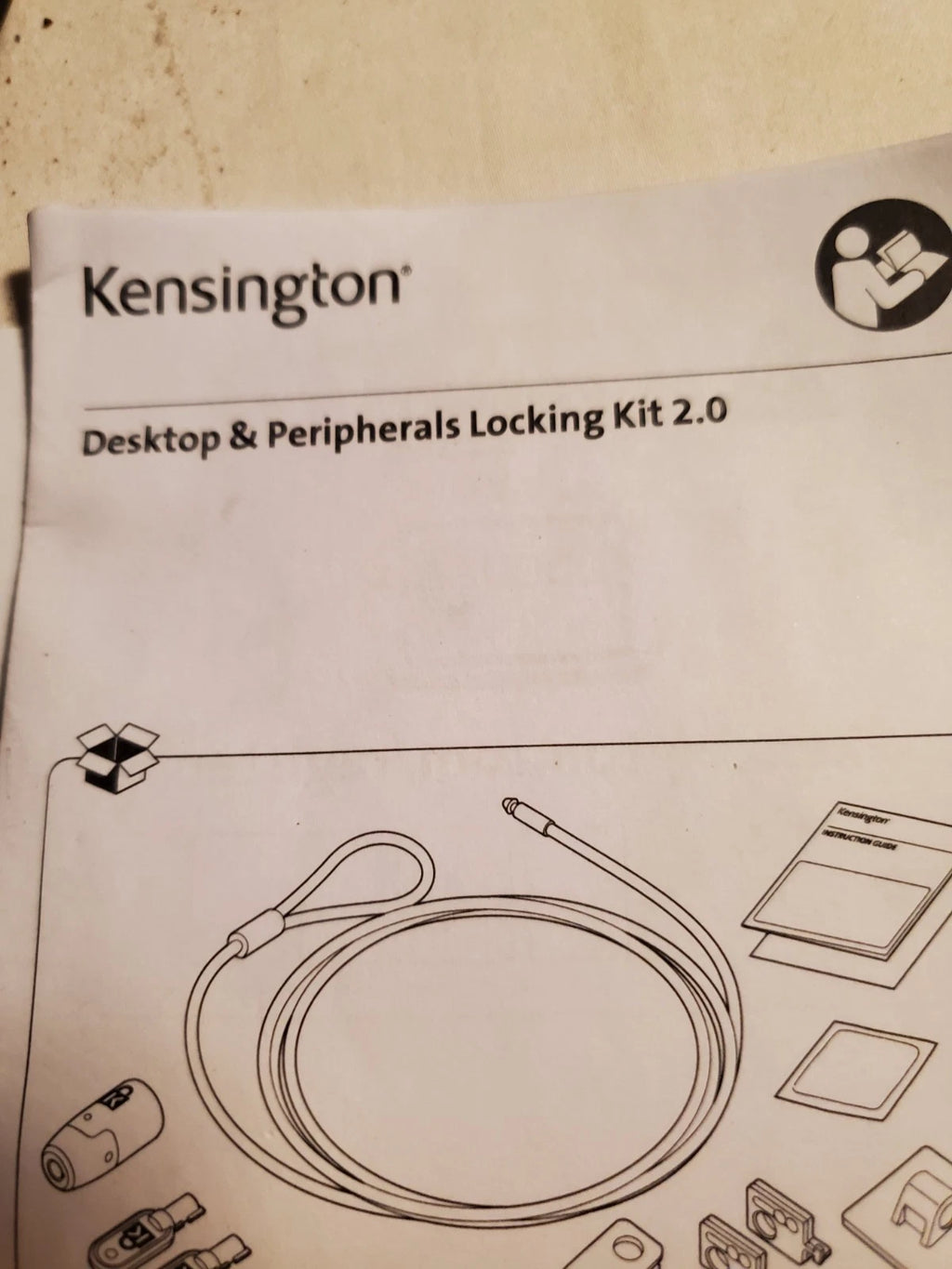 Kensington Desktop &amp; Peripherals Locking Kit 2.0 Black K64425S NEW - Open Bag