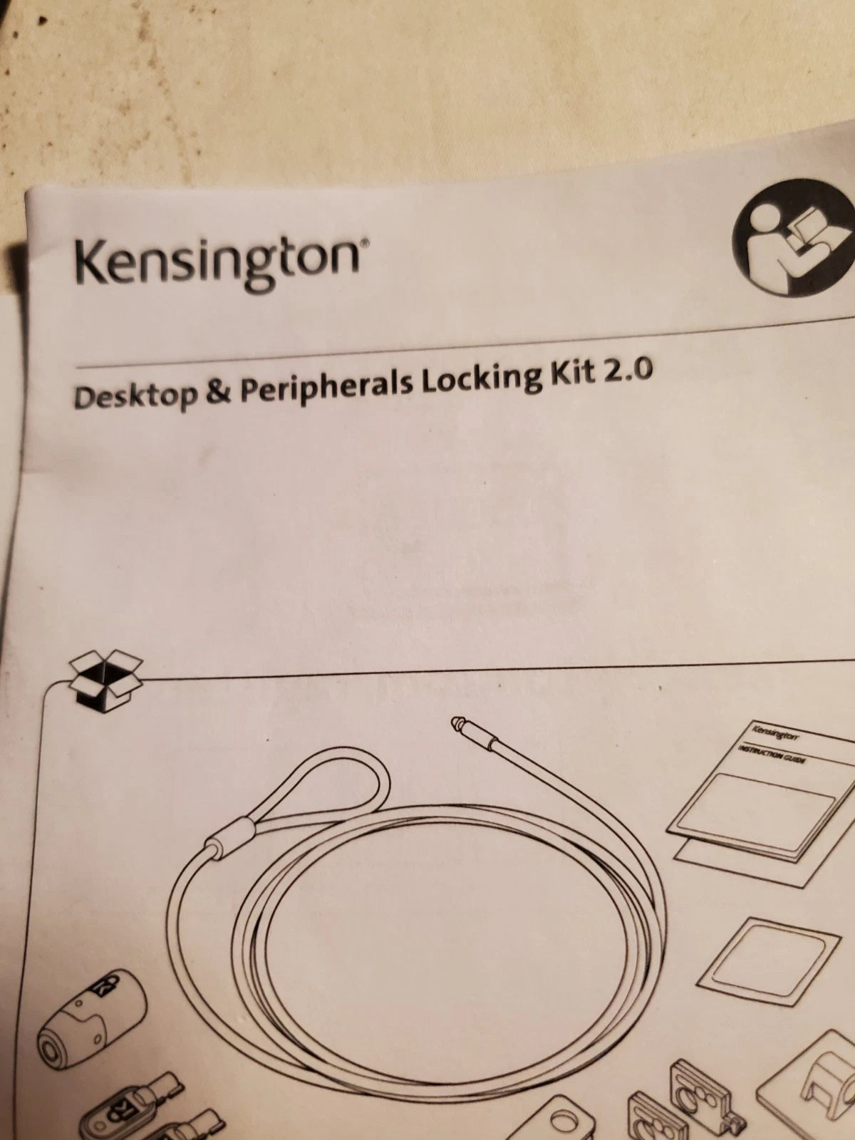 Kensington Desktop &amp; Peripherals Locking Kit 2.0 Black K64425S NEW - Open Bag